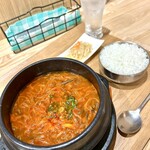 チェゴヤ 札幌新川店 - ランチセット ユッケジャンとチルソンサイダー