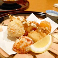 帰燕 - ⚫河豚唐揚げ  鱈白子  栗  帆立