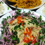 鳥の海 ふれあい市場 - フムスはひよこ豆なりで簡単に作れてヘルシーです✨✨お味はマッシュポテトのカレー風味みたいなすごく美味しい♡早速ひよこ豆、箱買い笑✨バケットにオンもきっと合う♡