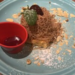 むさしの森珈琲 - 絞り立てモンブラン冷やしパンケーキ　税込850円