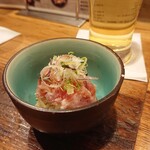 まぐろさかば tunaya - つきだし（ミニミニネギトロ丼）