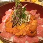 獨楽 - ウニ中トロ丼