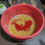 鶏paitan 心麦 - 鶏ポルチーニつけスープに追いラー油