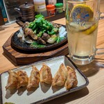 炭火焼鳥と一口餃子 TORA鶏YA 難波千日前店 - 極み炭火焼きもも＆博多ひとくち餃子＆炭焼きレモンサワー
