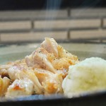 晴庵 - 地鶏焼き柚子こしょうおろしを添えて