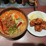 麺場 龍吟 - 山椒辛味噌らーめん／味噌唐揚げ（４個）