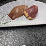 割烹 長吉 - 鴨のハツとレバー