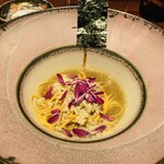 イタリア料理 今井 - 【写真⑨】自家製タヤリン(北海道江別市、片岡農園、はるゆたか)、ズワイ蟹(柴山港)