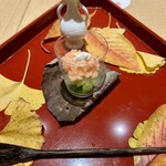 青蓮院門跡前 月おか - にんじんまびき菜シャーベット、マスカット、りんご、蜜柑シロップ