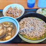 山田うどん 柿木店 - 国産合鴨の鴨汁そば￥980＋ミニパンチ丼￥330