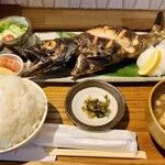 魚と魚 - (長崎)黒むつの炭火焼定食(1本)