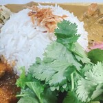 スパイスカレー ボックス!  - ライスとパクチー♪
