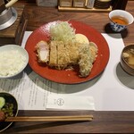 とんかつ 蒼樹 - 贅豚　リブロースかつ定食と三陸産かきフライ（2025年11月23日撮影）