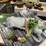鮨 からす - アオリイカの造り甘くてほんと、塩と少しのわさびが合いました