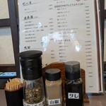 鰻の成瀬 - 卓上に追いダレ、山椒2種