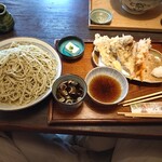 手打ちそば 八溝 - まいたけ天せいろ（大盛）