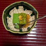 旬菜懐石吟 - 春菊のババロア風　お出汁のジュレ