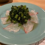 信州蕎麦みよしや - 鯛と春菊のカルパッチョ