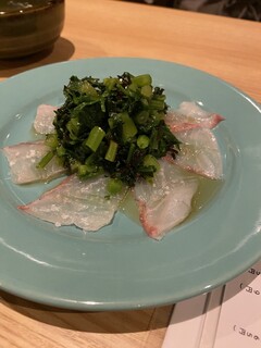 Shinshu Soba Miyoshiya - 鯛と春菊のカルパッチョ