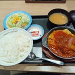 松屋 - 西条てっぱんナポリタンハンバーグ定食