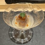 鮨 こん藤 - 紀ノ川柿 サバイヨンソースと金木犀のゼリー