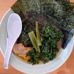 浅間豚骨ラーメン希らく屋 - 豚骨醤油並＋のり･ほうれん草