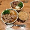 銀うどん - 料理写真:豚うどん、ガーリックライス、牛肉の温玉うどん