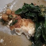 渡辺料理店 - 縮みほうれん草の下には白子のムニエル