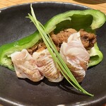 鳥megu - 9品目：鳥たたきのピーマン詰め