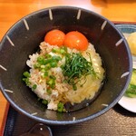 手打ちそば　百花 - 生卵飯