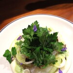 Hachihare - スズキ炙りのカルパッチョ