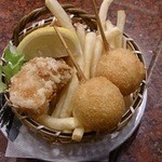 すし 銚子丸 - トリオ（鶏唐揚、ポテトフライ、チーズ揚げ）300円＋税
