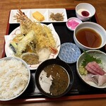 和食処 じなん坊 - 天ぷら刺身定食