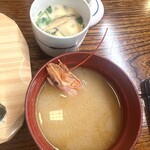 田舎鮨本陣 - 茶碗蒸し、お味噌汁