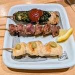 やきとり大吉 - しそ巻き、ずり、ささみワサビ