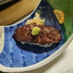 Kaisen Donya Go - ばんば牛の握り。塩がおすすめ。もっと食べたかった！
