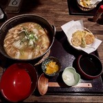 甲州ほうとう 完熟屋 - 豚肉ほうとう天ぷらセット　2,178円(税込)