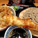京雀 - ざるそば小天丼セット1500円　海老