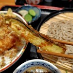 京雀 - ざるそば小天丼セット1500円　茄子