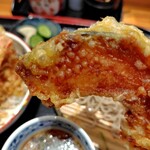 京雀 - ざるそば小天丼セット1500円　カボチャ