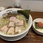 中華そば 馥 - 中華そば　平打ち麺　明太子ご飯