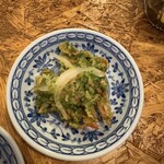 酒のみ屋 魚久 - アーサーと桜エビのかき揚げ