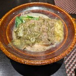 エグゼクティブスイート翠嶺 - 白老産黒毛和牛の小鍋味噌仕立て　出来上がり