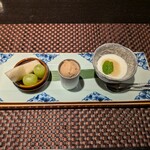 エグゼクティブスイート翠嶺 - デザート梨とマスカット、栗のアイス、パンナコッタ