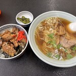 菅原屋 - とり飯と支那そばセット1200円