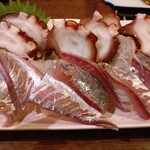 千萬 - タコとアジのお刺身