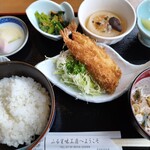 ぶどうの樹 - 日替わり定食(エビフライ)1,100円(税込み)