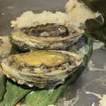 八王子うかい亭 - 鮑の岩塩蒸し