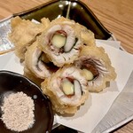 箸ずめ - しまあじ梅しそチーズ天