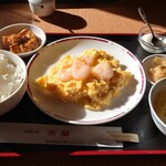 中国料理 京蘭 - エビ玉子炒め（定食）